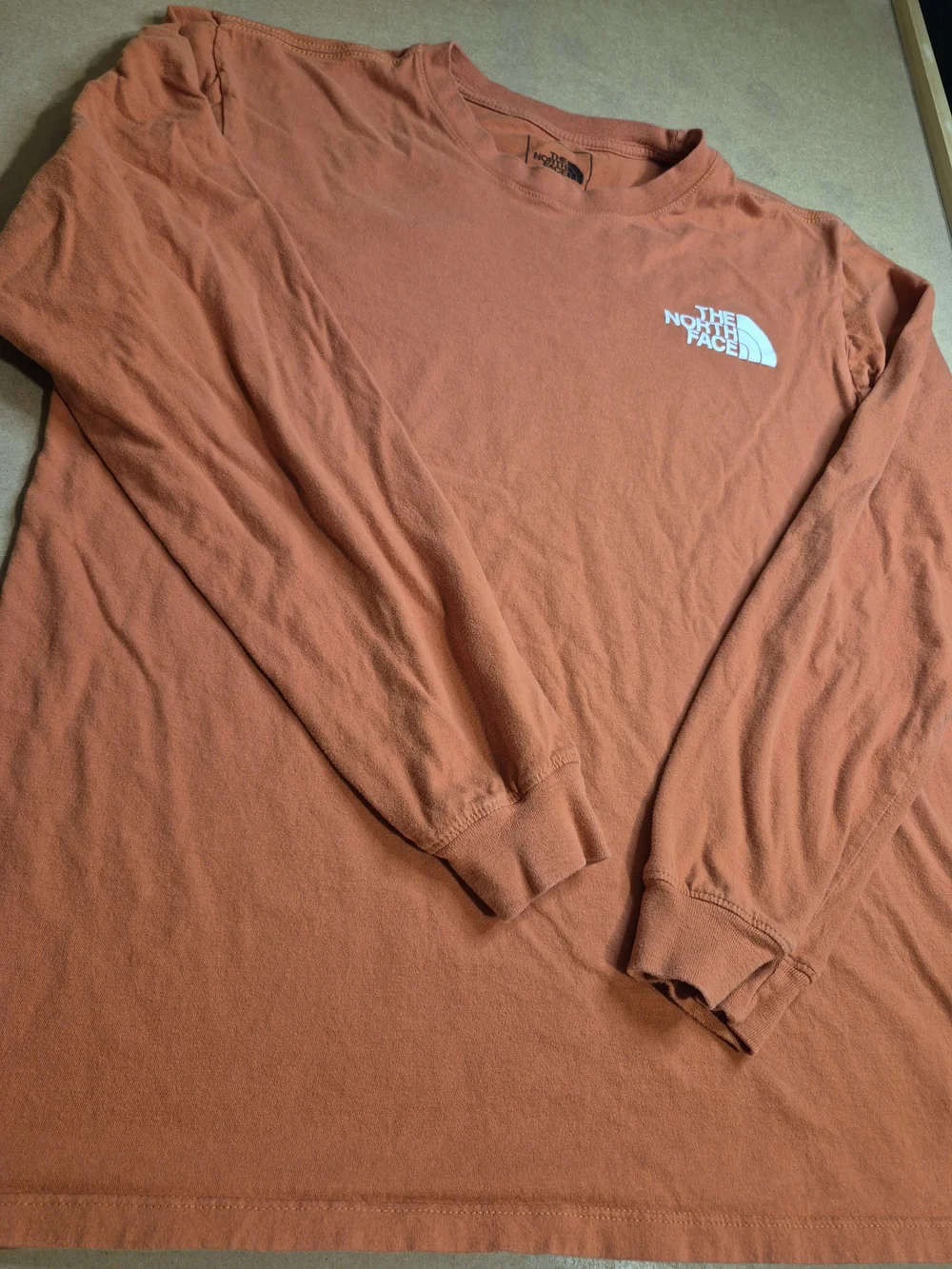 The North Face Men's Long Sleeve Crew Tee - Rust Orange